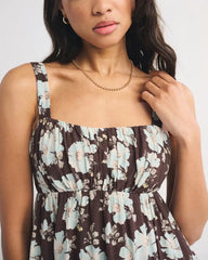 Bra-Free Sweetheart Ruched Flowy Maxi Dress